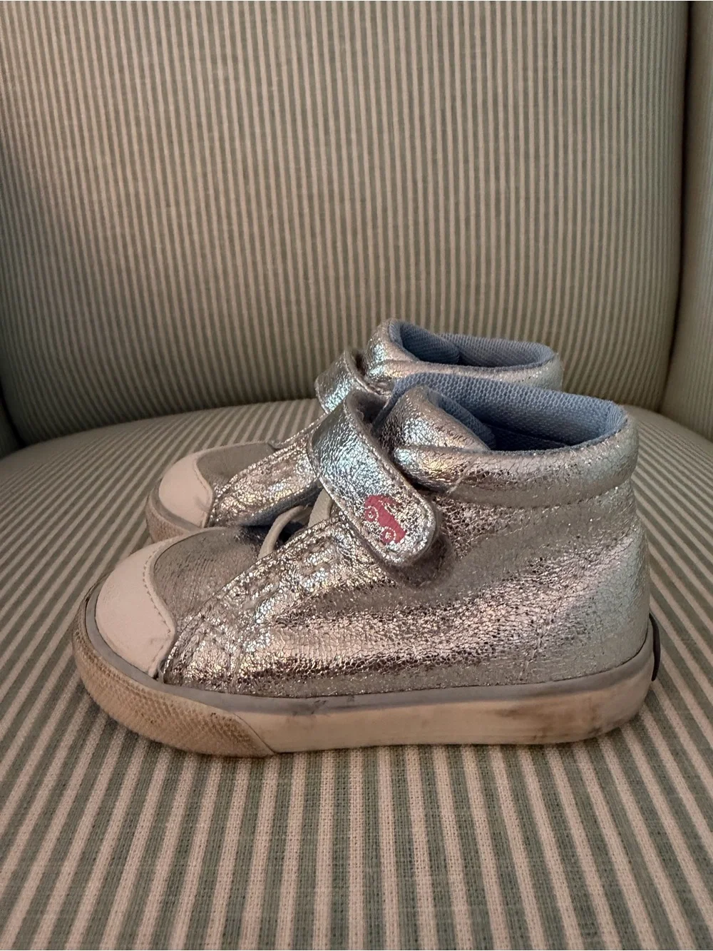 See Kai Run Kids Sparkle Silver Velcro Sneakers